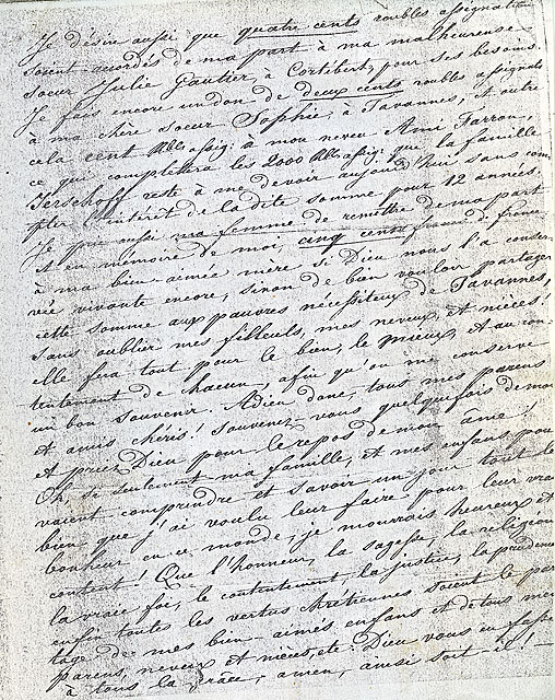 Reproduction du testament de Daniel-Henri Farron, fait à Moscou, le 10 juin 1848 [Partie 3]
