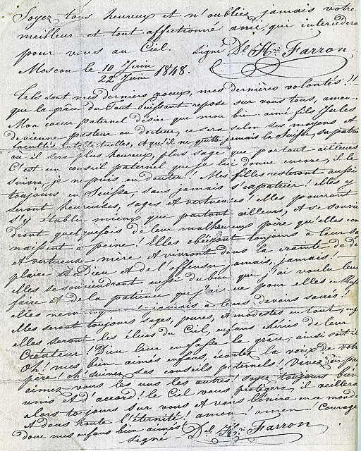 Reproduction du testament de Daniel-Henri Farron, fait à Moscou, le 10 juin 1848 [Partie 4]