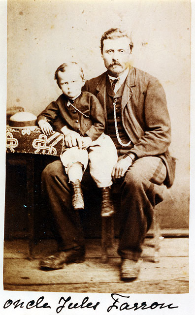 Jules Farron (1837-1891) dit "Le petit Russe", fils de Daniel-Henri, avec son fils Paul dit "Bourdon"