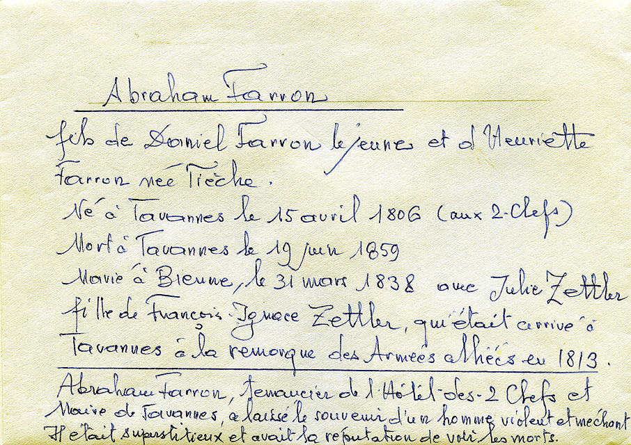 Abraham Farron : fiche généalogique