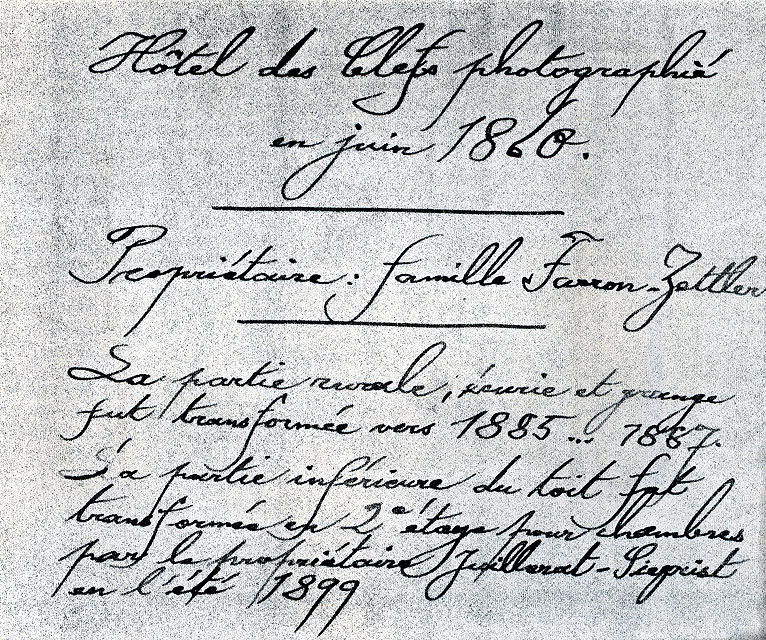 Inscription figurant au verso de la photo hoirne038, faite par Jules Jaccard, instituteur, petit-fils d'Abram Farron-Zettler