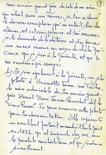 Lettre manuscrite datée du 1er septembre 1983 [Partie 2]