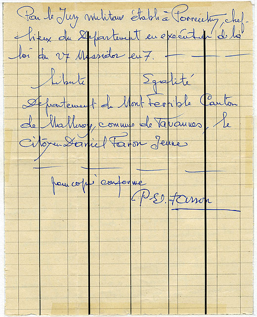 Transcription manuscrite réalisée par Paul-Emmanuel Farron [Partie 2]